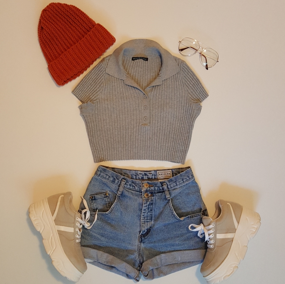 Brandy Melville Grey Crop Top
